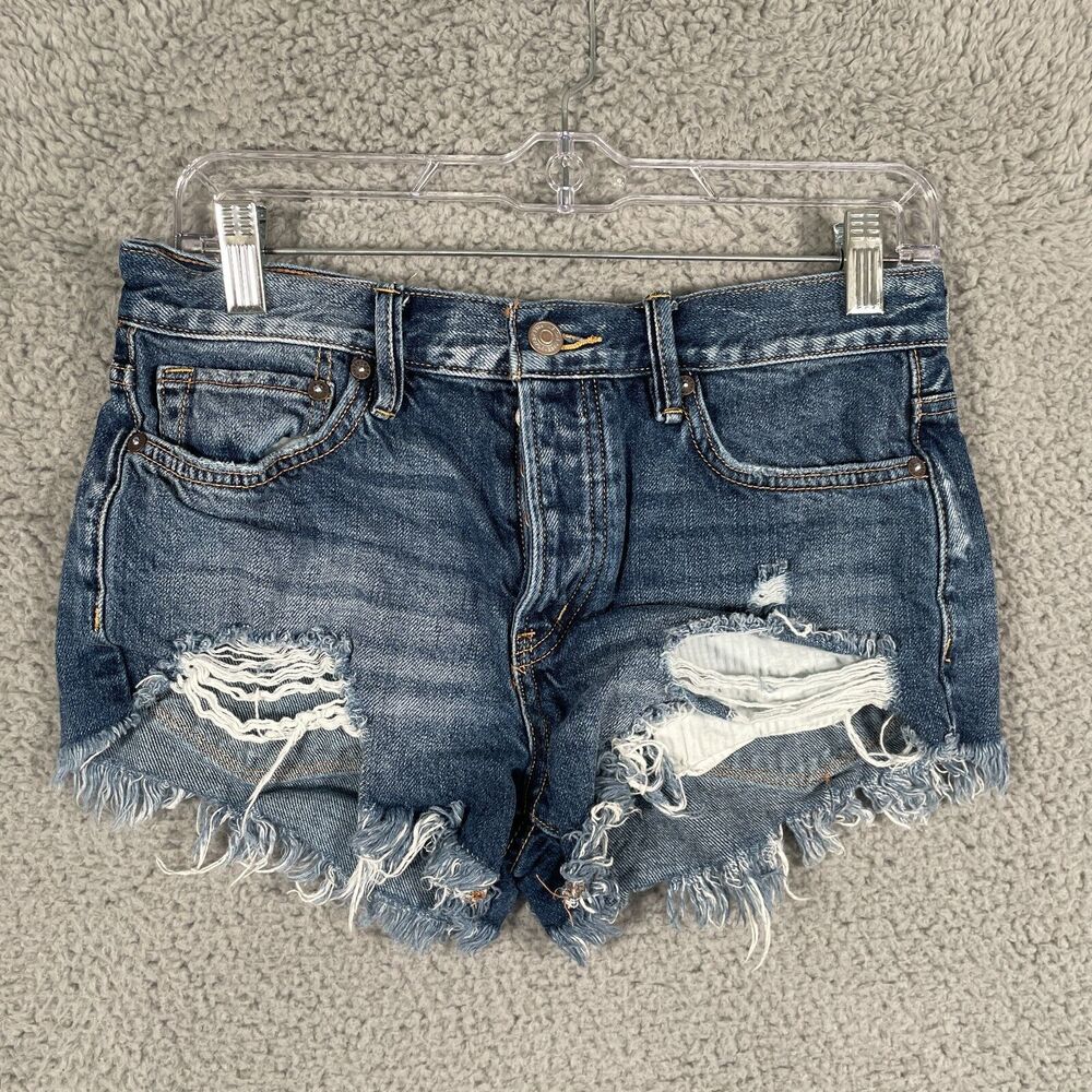 FREE PEOPLE We The Free Loving Good Vibrations Mini Shorts Women's Size 25 Blue